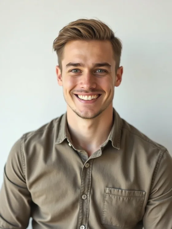 AI-generated public profile photo in front of the blurred original