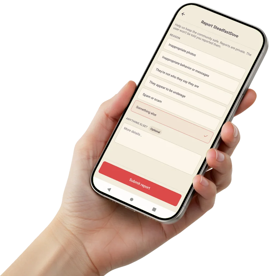 Block, Report and Decline options in a JWith chat